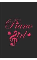 Piano Girl: Pianos Notebook, Blank Lined (6 x 9 - 120 pages) Musical Instruments Themed Notebook for Daily Journal, Diary, and Gift