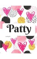 Patty: Personalized Name Journal with Blank Lined Paper