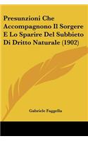 Presunzioni Che Accompagnono Il Sorgere E Lo Sparire Del Subbieto Di Dritto Naturale (1902)