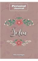 Sofia Notebook Journal Personal Diary Personalized Name 120 pages Lined (6x9 inches) (15x23cm)