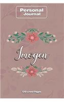 Imogen Notebook Journal Personal Diary Personalized Name 120 pages Lined (6x9 inches) (15x23cm)