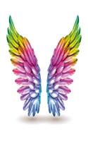 Notizbuch mit Regenbogenflügel