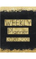 Weekly Planner 2020 - 2021: Jan 2020 - Dec 2021 Two Year Weekly Daily Planner with To Do List to Achieve Your Goals, Awesome Gold and Black Planner