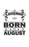 Legends Are Born In August: Notebook, Journal - Birthday Gift for Legends - checkered - 6x9 Inches - 120 pages