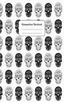 Composition Notebook: Black and White Skulls
