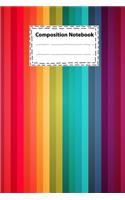 Composition notebook Vintage Classics Rainbow colorful stripes abstract for for Writing & Notes