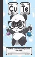 Primary Composition Notebook Story Journal: Panda Scientist Notebook with Picture Space and Handwriting Practice Paper for Kids in Kindergarten, First and Second Grade, 100 Blank Writing Pages