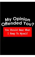 My Opinion Offended You? You Should Hear What I Keep To Myself: Hangman Puzzles Mini Game Clever Kids 110 Lined Pages 6 X 9 In 15.24 X 22.86 Cm Single Player Funny Great Gift