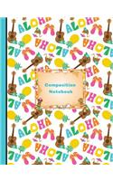 Aloha Hawaiian Summer Vacation Composition Notebook Sketchbook Paper