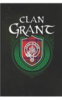 Clan Grant: Scottish Tartan Family Crest - Blank Lined Journal with Soft Matte Cover
