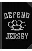 Defend Jersey Vintage Journal Notebook: Blank Lined Ruled for Writing 6x9 120 Pages