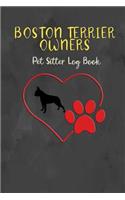 Boston Terrier Owners Pet Sitter Log Book