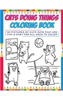Cats Doing Things Coloring Book