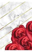 Marble + Gold Red Roses Notebook Journal: Vintage Roses Marble - 120-Page Lined(1 Marble Journals)