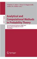 Analytical and Computational Methods in Probability Theory: First International Conference, Acmpt 2017, Moscow, Russia, October 23-27, 2017, Proceedings