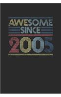 Awesome Since 2005: Graph Paper Notebook - Happy Birthday Gift or Happy Anniversary Gift Idea