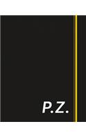 P.Z.: Classic Monogram Lined Notebook Personalized With Two Initials - Matte Softcover Professional Style Paperback Journal Perfect Gift for Men and Women