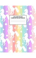 College Ruled Composition Notebook: Cute Blank Lined Journal to Write In with White Paper Rule Pages for School Subject and Writing Pad: Design Code A4 7662
