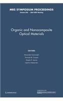 Organic and Nanocomposite Optical Materials: Volume 846