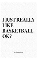 I Just Really Like Basketball Ok?: A 6x9 Inch Diary Notebook Journal With A Bold Text Font Slogan On A Matte Cover and 120 Blank Lined Pages Makes A Great Alternative To A Card