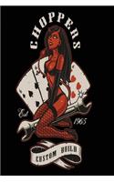 Choppers Custom build devil notebook: Notebook graph paper 120 pages 6x9 perfect as math book, sketchbook, workbook and diary for biker and poker fans