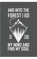 And Into The Forest I Go To Lose My Mind And Find My Soul: Wandern Hiking Geschenk Für Wanderer Dina5 Gepunktet Notizbuch Tagebuch Planer Notizblock Malheft Kladde Journal Strazze