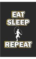 Eat Sleep Repeat: Notebook, Journal - Gift Idea for Bodybuilder & Fitness Fans - checkered - 6x9 - 120 pages