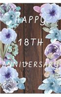 Happy 18th Anniversary: Funny 18th Magic happened on this day happy anniversary Birthday Gift Journal / Notebook / Diary Quote (6 x 9 - 110 Blank Lined Pages)