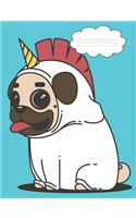 Unicorn Pug Composition Notebook: 150 page, Composition Notebook