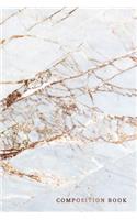 Composition Book: Marble + Gold Quad Ruled 5 X 5 (.20