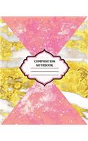 Composition Notebook: Rose Gold Marble Space Blank Wide Lined Design Cover