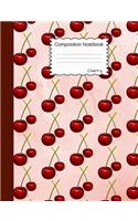 Cherry Composition Notebook: Dot Grid Paper Book, dotted blank pages to write in for school, take notes about fruits and vegetables, for boys and girls, students, healthy eating
