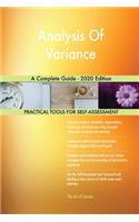 Analysis Of Variance A Complete Guide - 2020 Edition