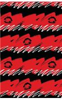 Bullet Journal Black Lips - Abstract Black and Red Pattern: 162 Numbered Pages with 150 Dot Grid Pages, 6 Index Pages and 2 Key Pages in Easy to Carry 5.5 X 8.5 Size.