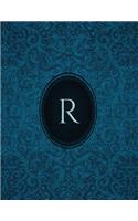 Monogram "R" Sketchbook: Blank Art Pad Notebook Journal(18 Monogram Cerulean 150 Sketch)