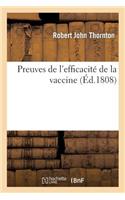 Preuves de l'Efficacité de la Vaccine