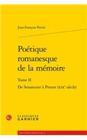 Poetique Romanesque de la Memoire