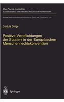 Positive Verpflichtungen Der Staaten in Der Europäischen Menschenrechtskonvention