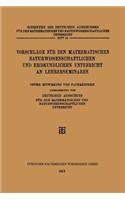 Vorschläge für den Mathematischen Naturwissenschaftlichen und Erdkundlichen Unterricht an Lehrerseminaren: (German)
