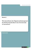 Wie beeinflusst der Migrationshintergrund die Wahrscheinlichkeit eine Hochschule zu besuchen?