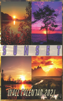 Sun Set Wall Calendar 2021: Aesthetic Sun Set 16 Months 2021 wall Calendar 8.5"x8.5" Inch Glossy