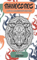 Mandala Colouring Kits for Adults - Animal - Large Print - Rhinoceros