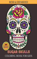 Sugar Skull Coloring Book For Kids: Day of the Dead - Easy, beautiful and big designs coloring pages for kids and toddlers