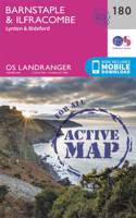 Barnstaple & Ilfracombe, Lynton & Bideford: (180 OS Landranger Active Map)