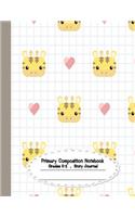 Primary Composition Notebook: Primary Composition Notebook Story Paper - 8.5x11 - Grades K-2: Cute Giraffe Face School Specialty Handwriting Paper Dotted Middle Line (Kindergarte(1 Cute Giraffe Face)