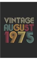 Vintage August 1975: Blank Lined Notebook / Journal (6 X 9 -120 Pages) - August Birthday Gift Idea