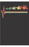 Notebook: Skydiving Parachute Heartbeat Skydive Gift Dot Grid 6x9 120 Pages