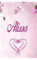 Alissa: Personalized Name Notebook/Journal Gift For Women & Girls 100 Pages (Pink Floral Design) for School, Writing Poetry, Diary to Write in, Gratitude Wr