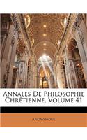 Annales de Philosophie Chrétienne, Volume 41