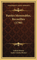 Paroles Memorables, Recueillies (1790)